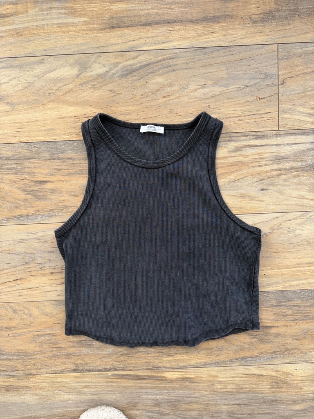 Ardene Black Ribbed Crop Tank Top